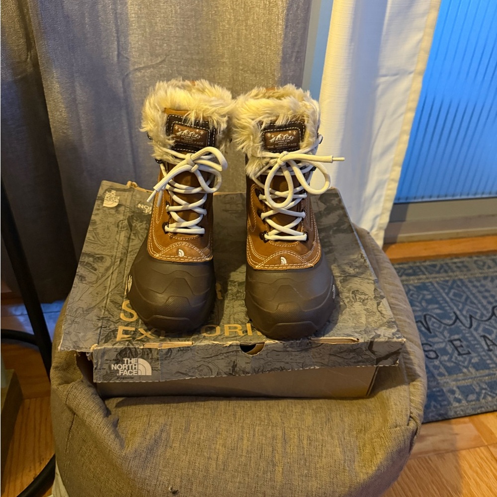 The North Face Brown Faux Fur Boots
